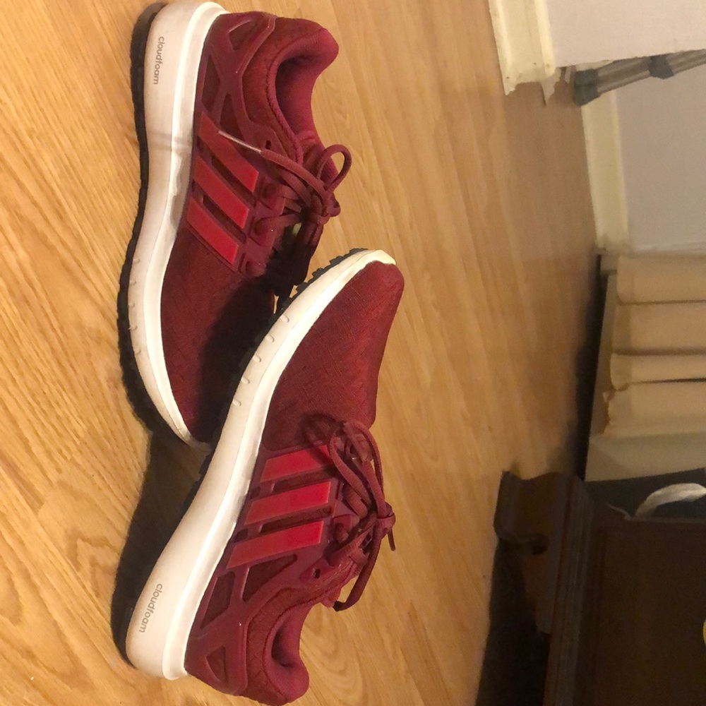 Pink Adidas running shoes